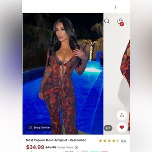 Fashion nova Mesh Jumpsuit!